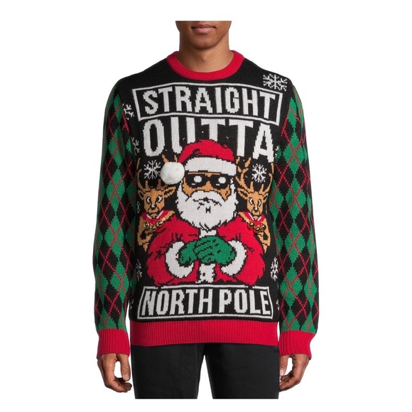 Holiday Time Other - ⭐️ Holiday Time Straight Outta North Pole Men’s Ugly Christmas Sweater XL 46-48